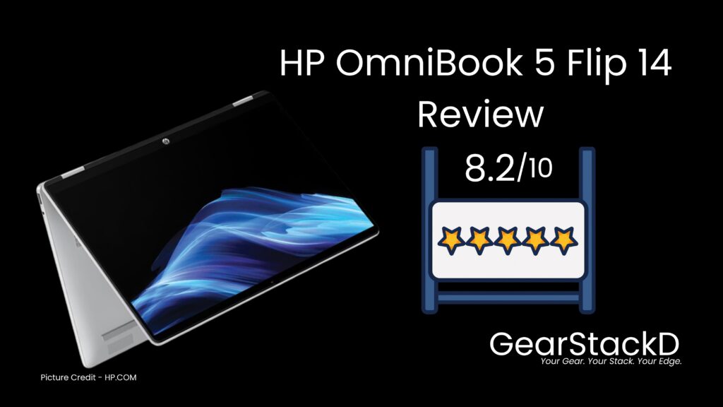 HP OmniBook 5 Flip 14 with 2K touchscreen display open — 2-in-1 laptop review 2026