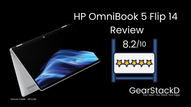 HP OmniBook 5 Flip 14 with 2K touchscreen display open — 2-in-1 laptop review 2026